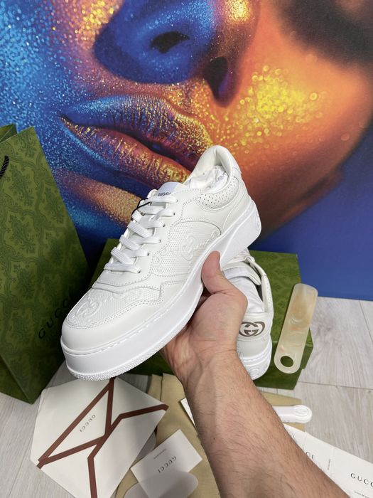 Adidasi Gucci GG piele naturala 100% Full Box colectie noua