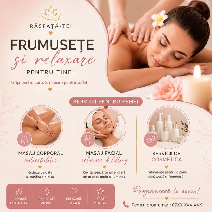Masaj corporal si servicii de cosmetica