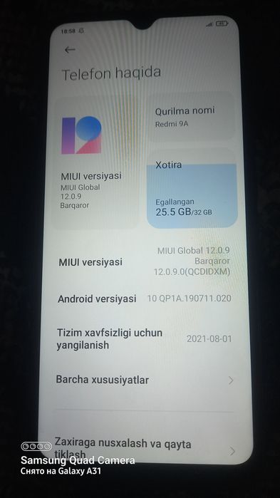 Redmi9A телефон сотилади 32гега памятга эга