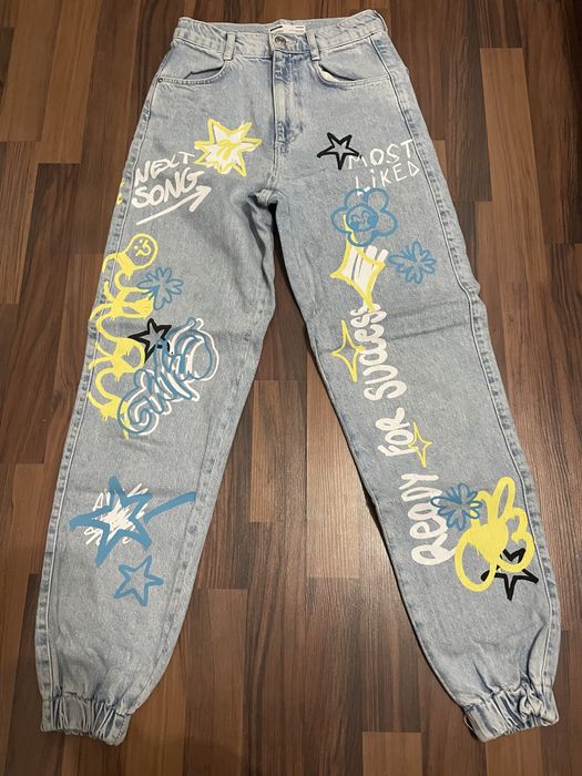 Шарени дънки от Bershka рамер Xs