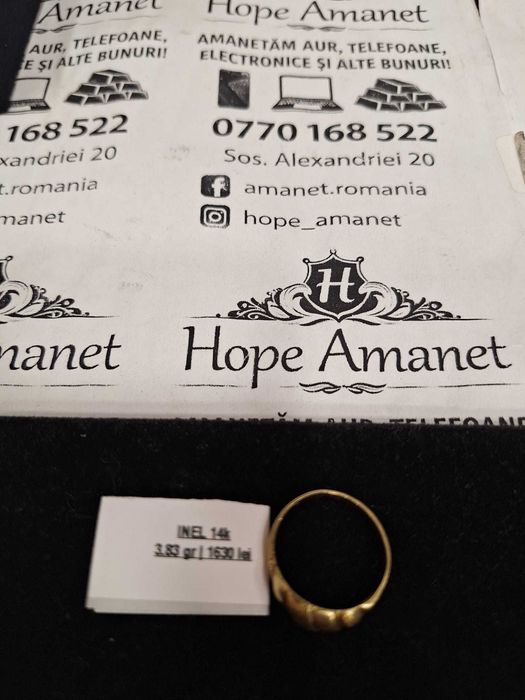 Hope Amanet P1/Inel dama AUR Galben 14K/COD 102580/61mm