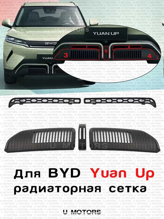 Радиаторная сетка для BYD Yuan Up/ Song Plus Champion EV.