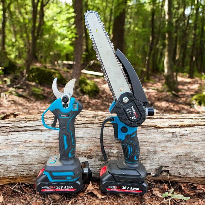 2в1  Акумулаторна ножица с дисплей и Трион с автоматично омасляване