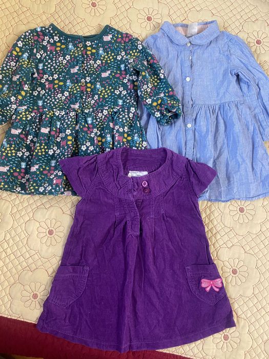 Lot Rochie ocazie maneca lunga iarna bebe copii marime 74 6-9 luni