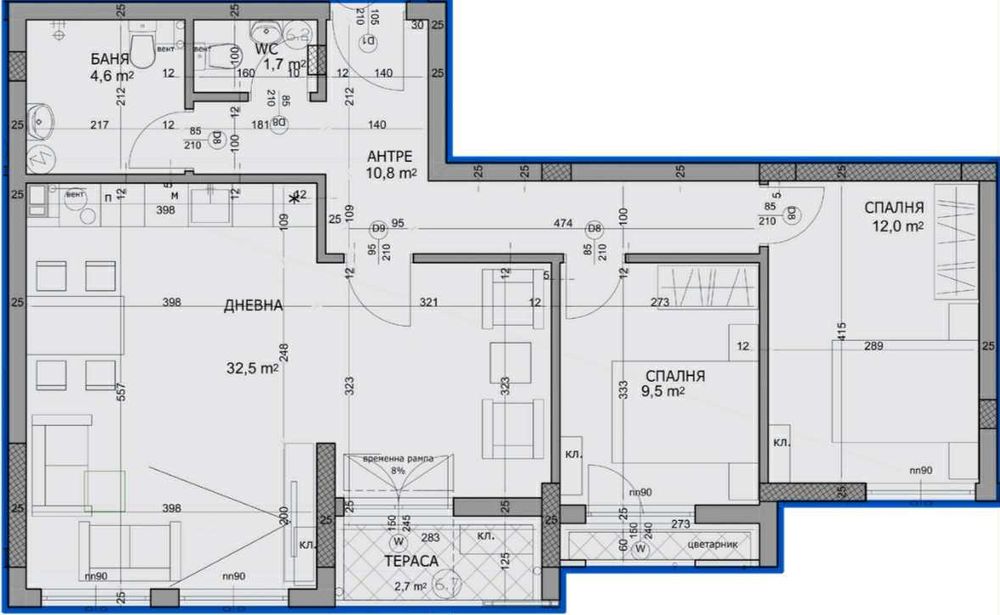 Продава се Тристаен апартамент в Пловдив, Христо Смирненски - 110 кв.м за 1804 €/кв.м - Снимка #3