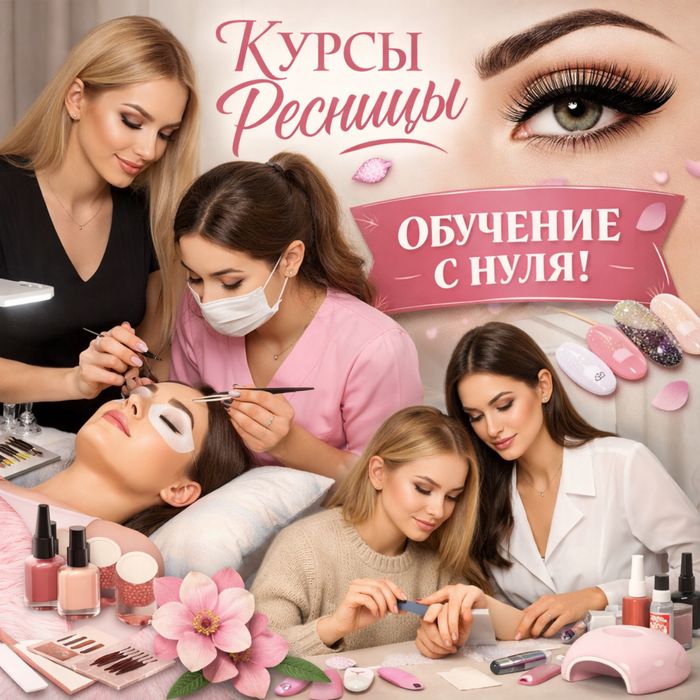 Курсы наращивание ресниц , маникюр