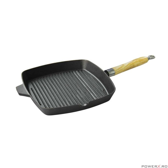 Tigaie grill, din fonta cu maner detasabil, 26x26 cm, Kinghoff