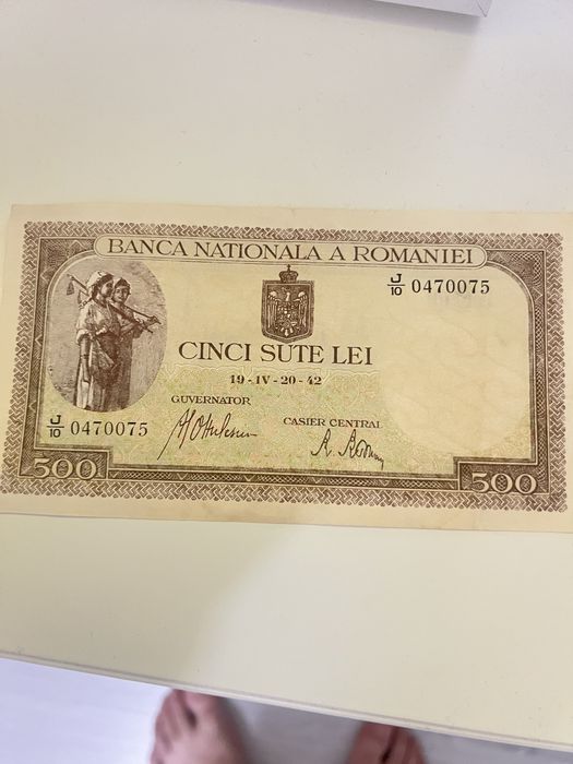 Bacnota de 500 lei din 1942 si Bacnota de 2 lei 1938