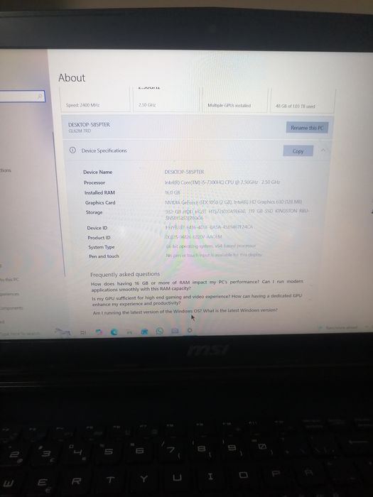 Vand Laptop Gaming MSI