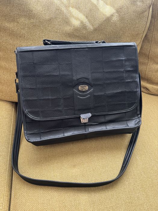 Мъжка италианска чанта за документи през рамо, в ретро стил