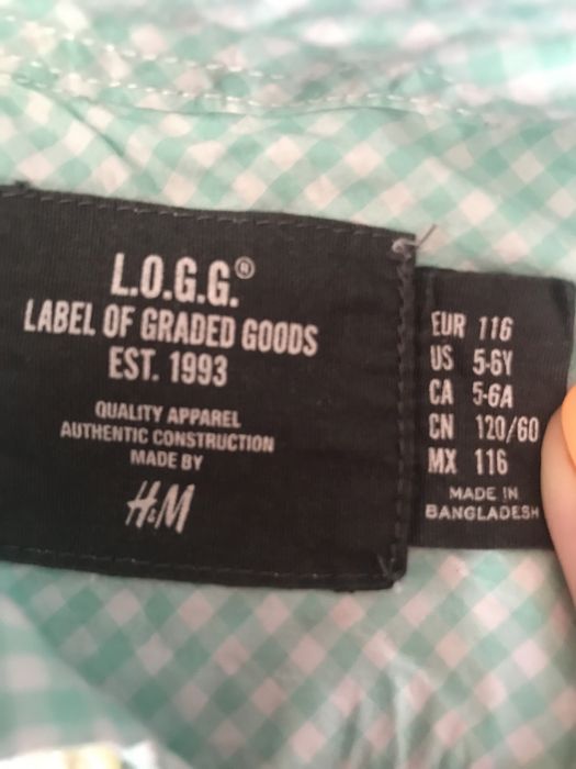 Риза с дълъг ръкав H&M, 116см