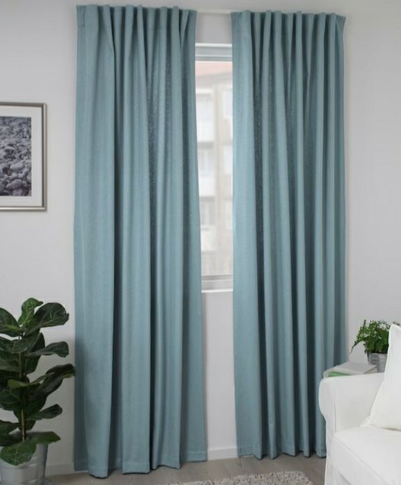 Draperii, 2 buc., albastru, 145x280 cm