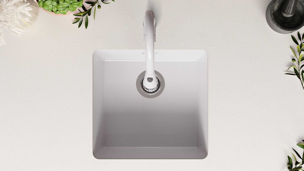 Гранитна Мивка за Вграждане под Плот Лондон 50 XL - 460 x 440 mm Бяла