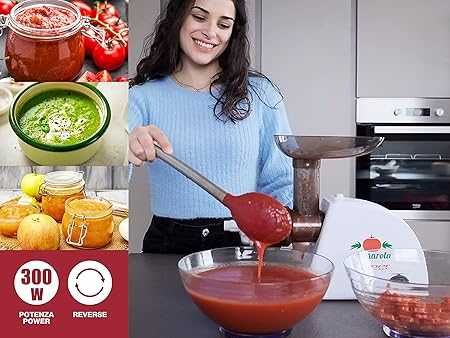 BEPER BP.720 Електрическа преса и филтър за домати, бяла, 300 W