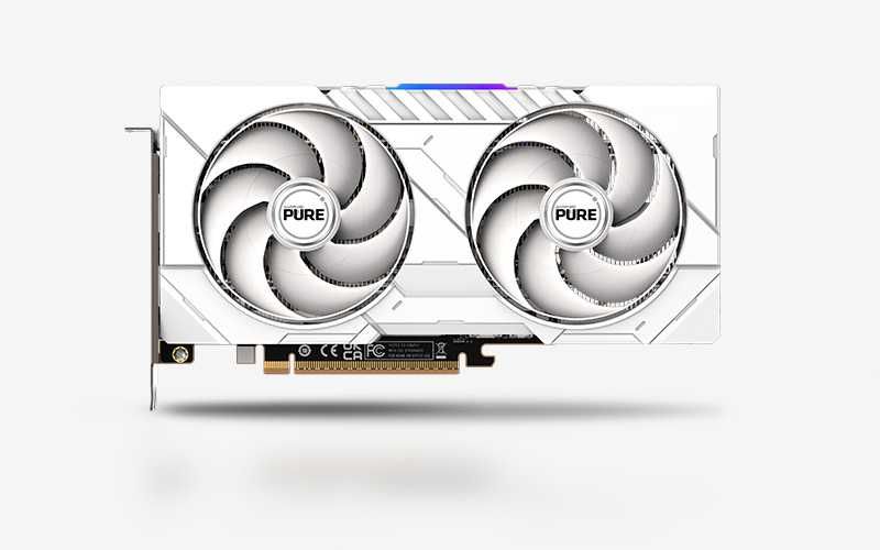 ; Видеокарта SAPPHIRE Pure AMD RADEON RX9060XT 16Gb white