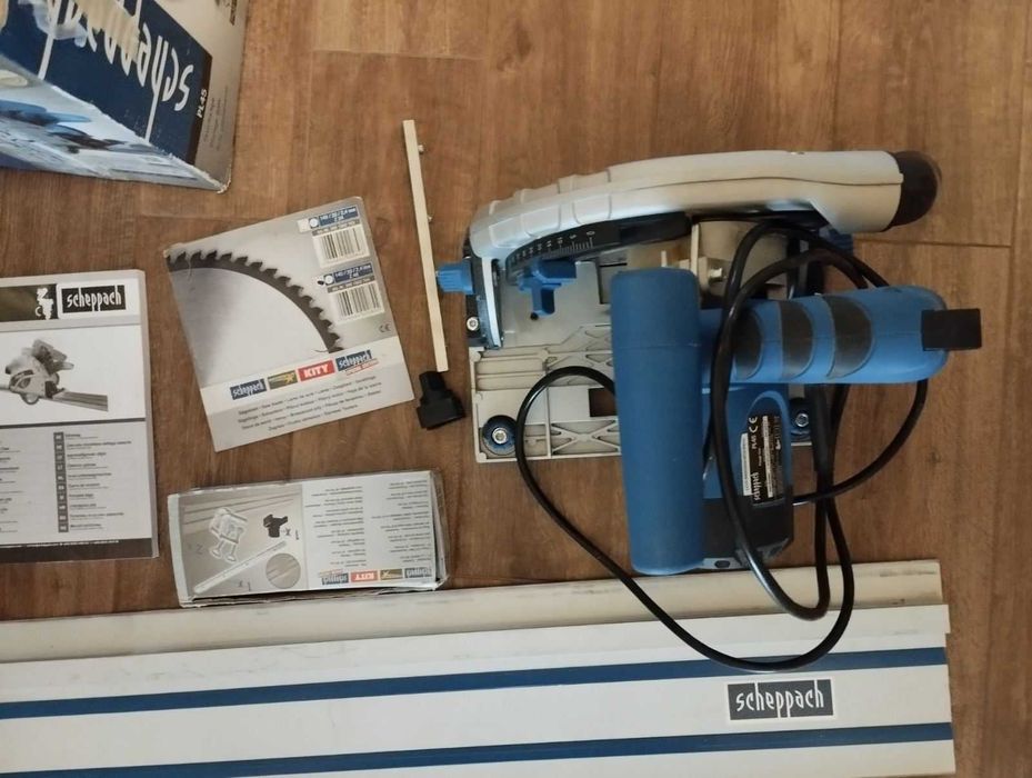 Продавам Ръчен циркуляр Scheppach PL45, 1010 W, ф 145 мм , пълен компплект, почти нов
