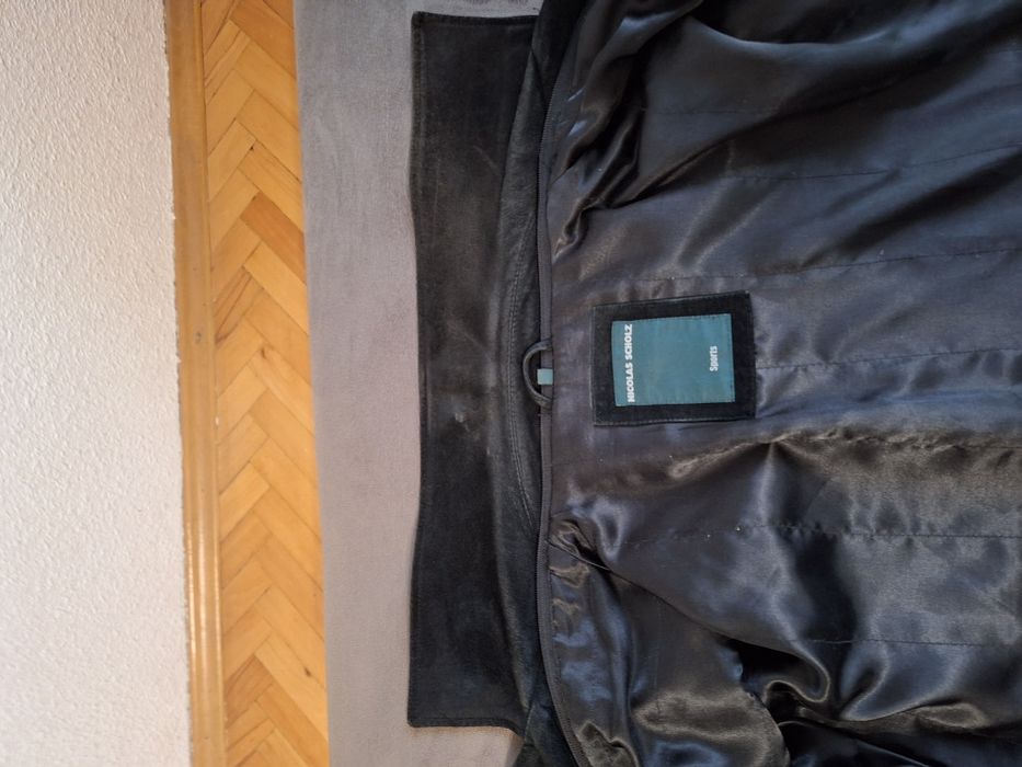 Мъжка кожена шуба от естествена велур-Nikolas Scholz.Номер 54 или 2XL.