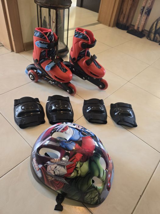 Алуминиеви детски ролери, леки и устойчиви червени/черни размер  31-34