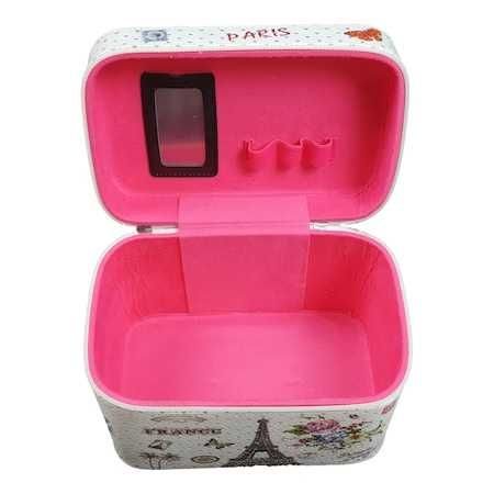 Set 3 X Cutie bijuterii, imprimeu Turnul Eiffel si Trandafiri