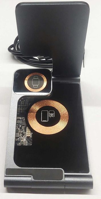 Зарядна станция ProMate AURAFOLD TRIO 15W Magsafe 3in1 Черна ЗАРЯДНО