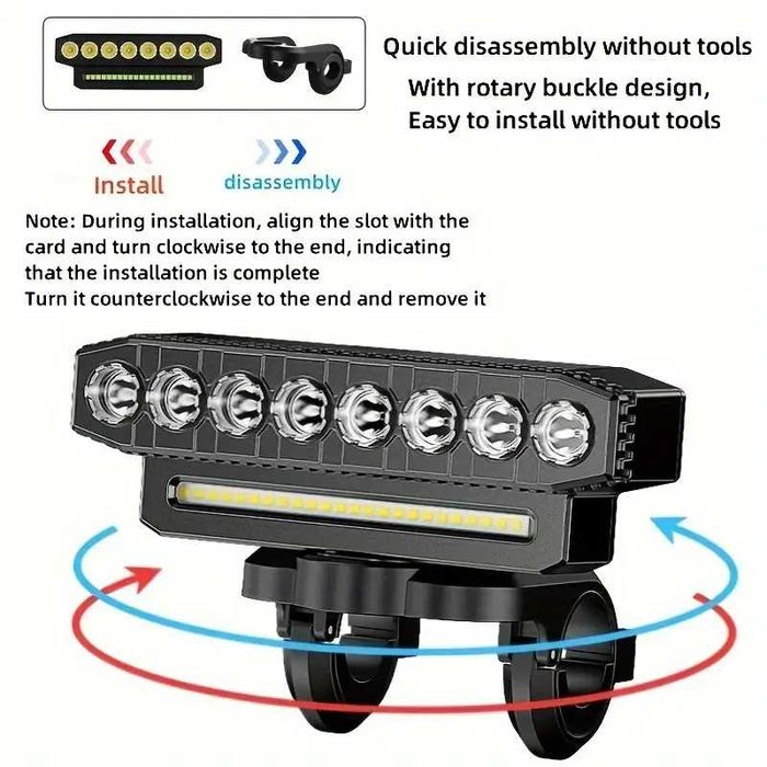 Многофункциональный фонарь для вело, с вынос. кнопкой и сигналом-новое