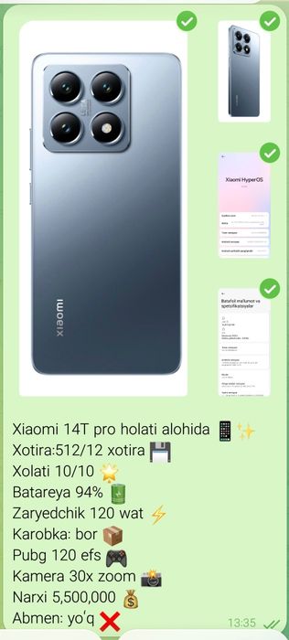 Xiaomi 14t pro yangi