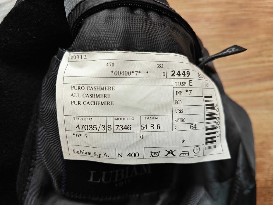 LUBIAM Verona 100% Кашмирено мъжко палто размер 54 R
