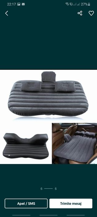 Saltea gonflabila auto pat+2 perne+pompa