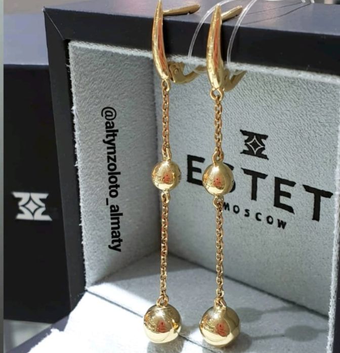 Золотые серьги Эстет