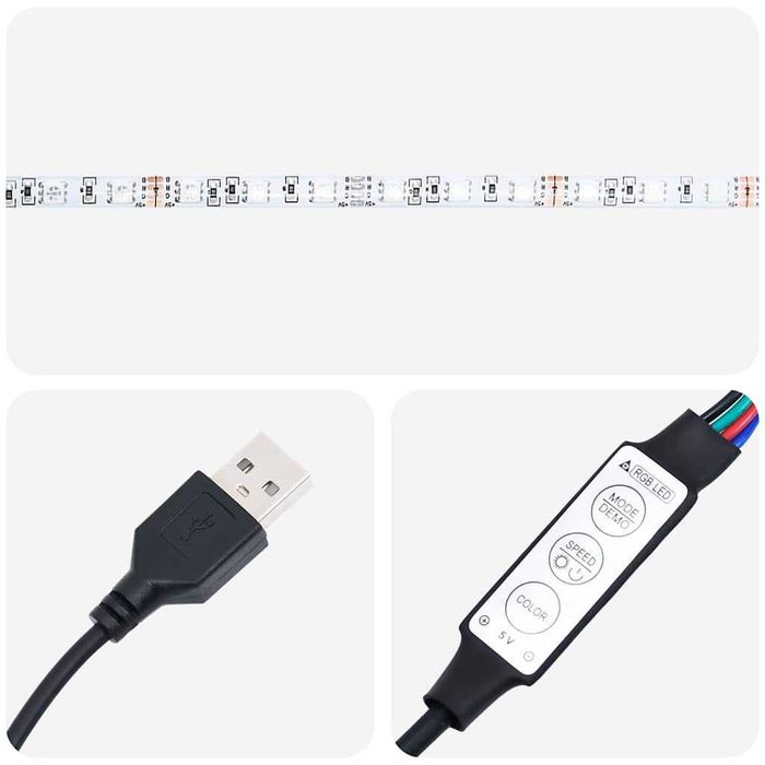 Нощно шкафче с LED осветление, дъб артисан