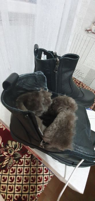 Натуральные кожаные сапоги для мальчика