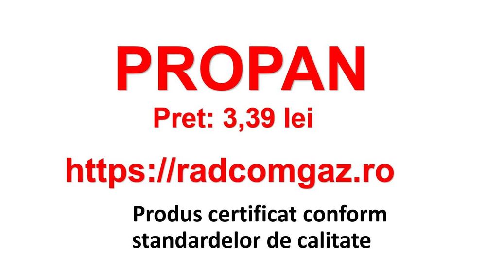 Vanzare propan -  pret 3.39 lei/litru