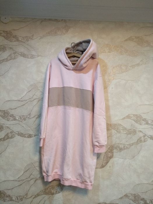 Капюшонка розовая теплая как платье