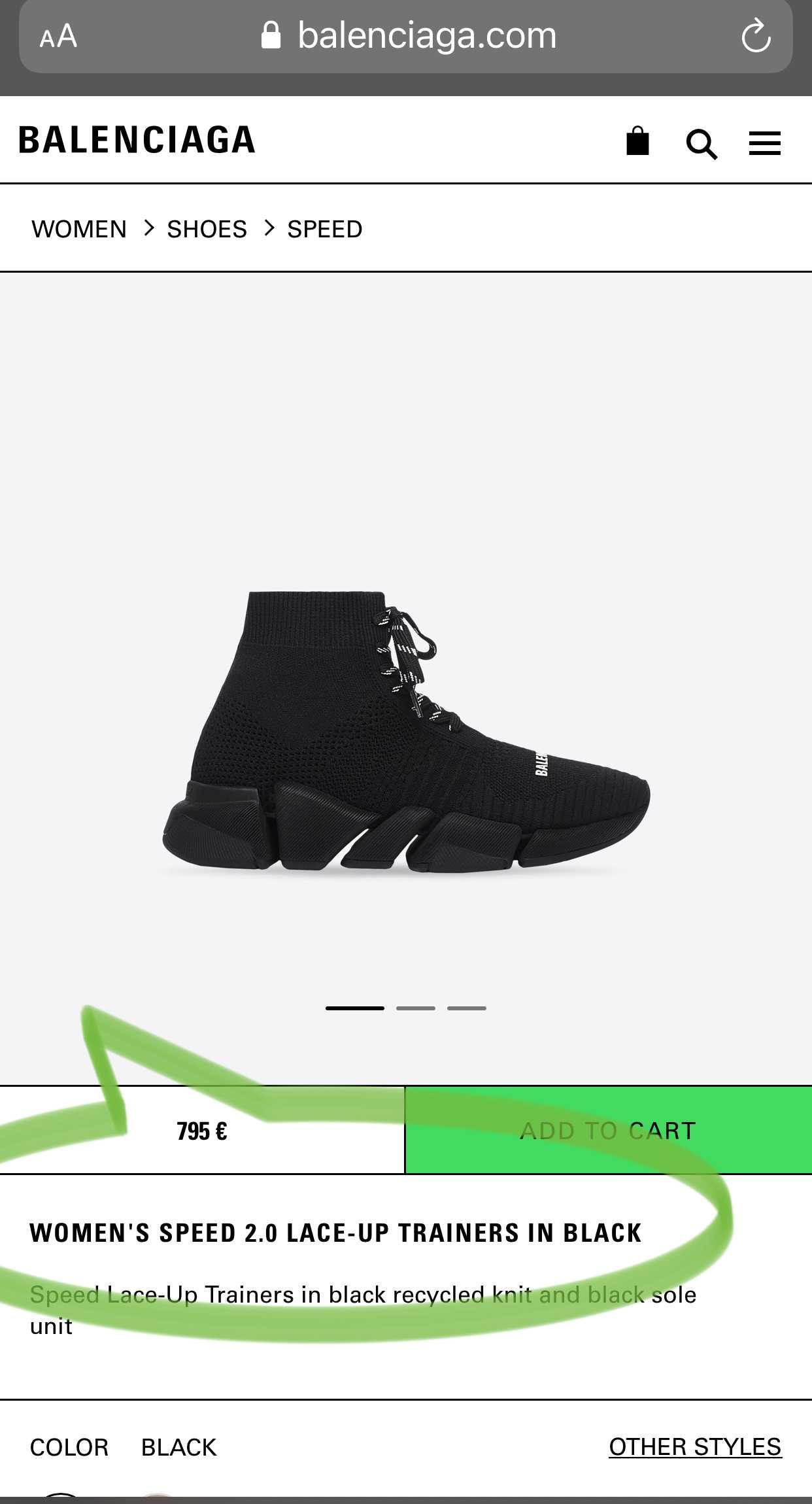Balenciaga speed 35 clearance