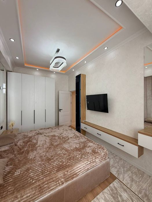 3 комнатная квартира 65м² в ЖК Korasaroy с ремонтом и мебелью