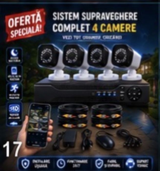 Vindem si Montam Camere Supraveghere Video KIT Complet 4/8/12 CAMERE