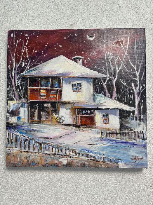 Маслена картина “Зимна тишина”