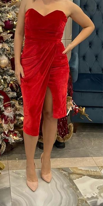 Rochie catifea rosie