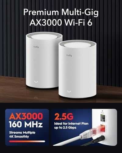 Нов AX3000 Wi-Fi 6 система Mesh 2-Pack 2.5G порт VPN до 200 устройства