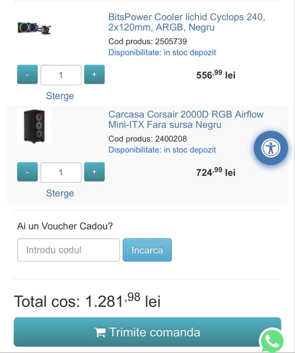 Carcasa Corsair 2000D Airflow RGB + Cooler AIO 240