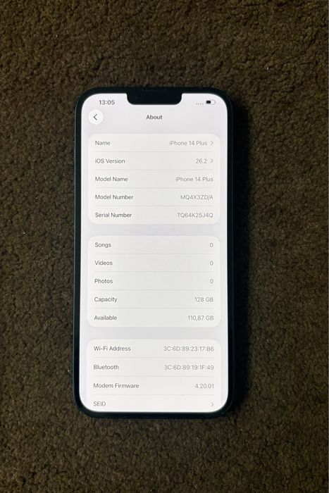 Iphone 14 Plus Midnight 128GB