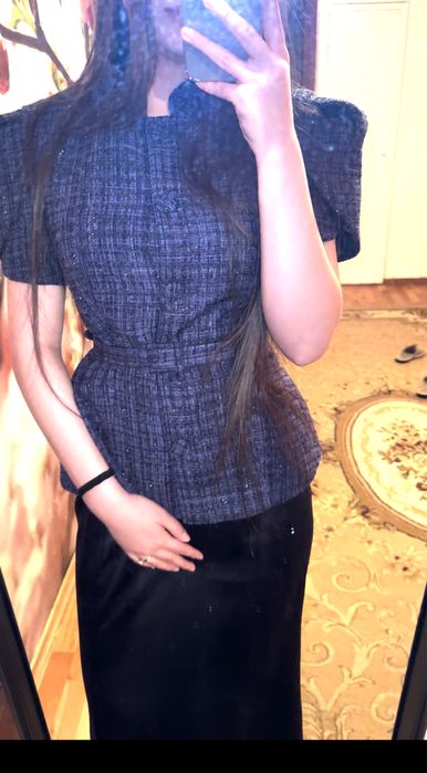 Синее вечернее платье (двойка)