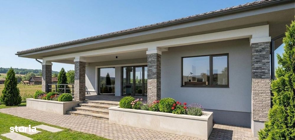 Teren 1080 mp + Proiect Casa Moderna (S+P) – Daia Romana, Jud. Alba