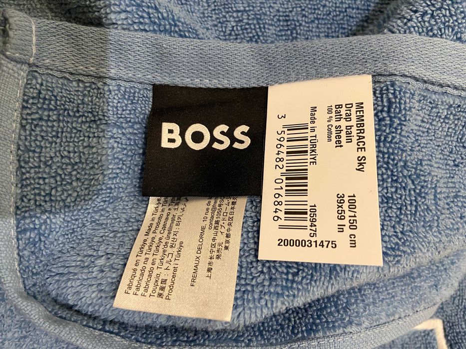 Оригинална плажна кърпа HUGO BOSS 100см/150см, синя