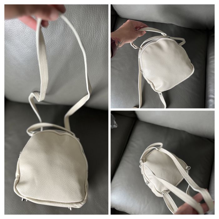 Малка раница от естествена кожа Isabella Rhea -  бежово