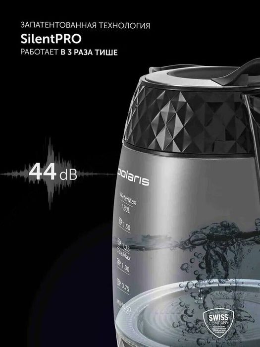 Чайник электрический с регулировкой температуры Polaris PWK 1823CGLD W