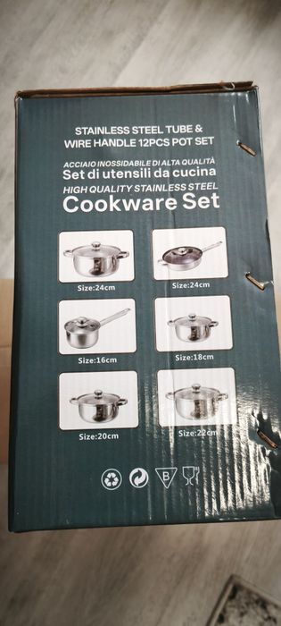 Set vase gatit 12 piese, inox