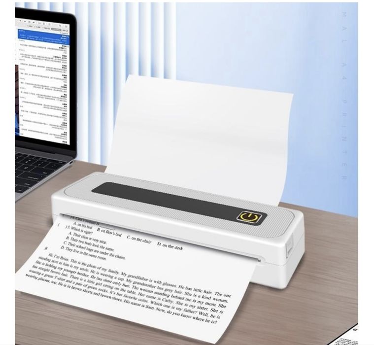Мини принтер 3301 Портативный термопринтер А4