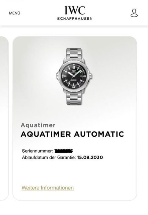 часы IWC Aquatimer Automatic с гарантией до 2030 года