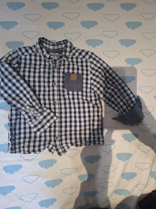 Outfit băiat 2-3 ani, jachetă stofă M&S, jeans Mayoral, cămașă Obaibi